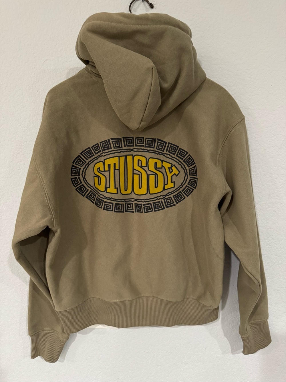 Stussy Tile Oval Hoodie Army Brown Sweatshirt Men’s Size Small NWOT RARE